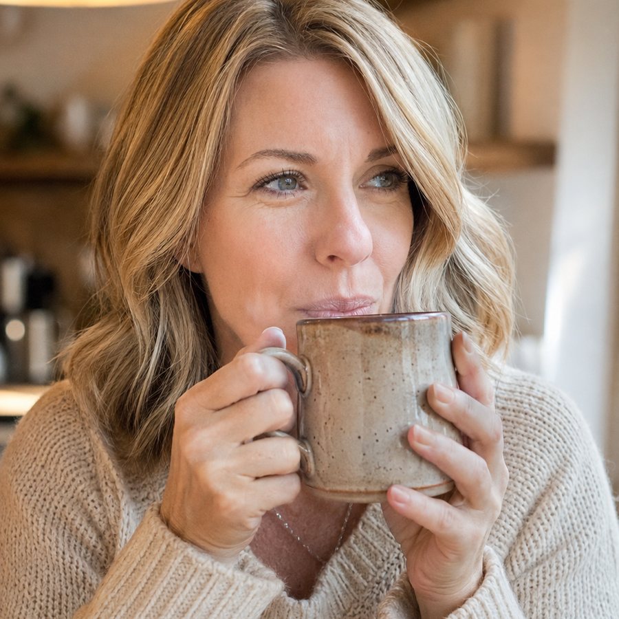 Slow coffee in a cozy sweater